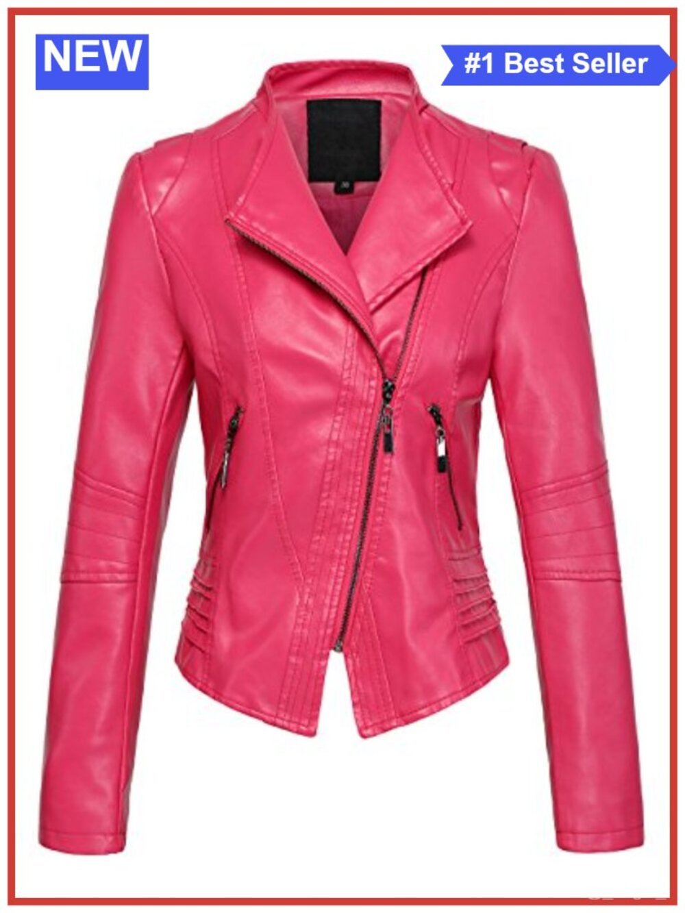Cropped Faux Leather Biker Jacket Casual Collarless Zip Moto